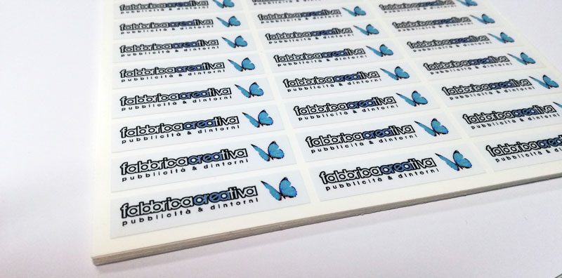 Adesivi trasparenti con stampa coprente personalizzata